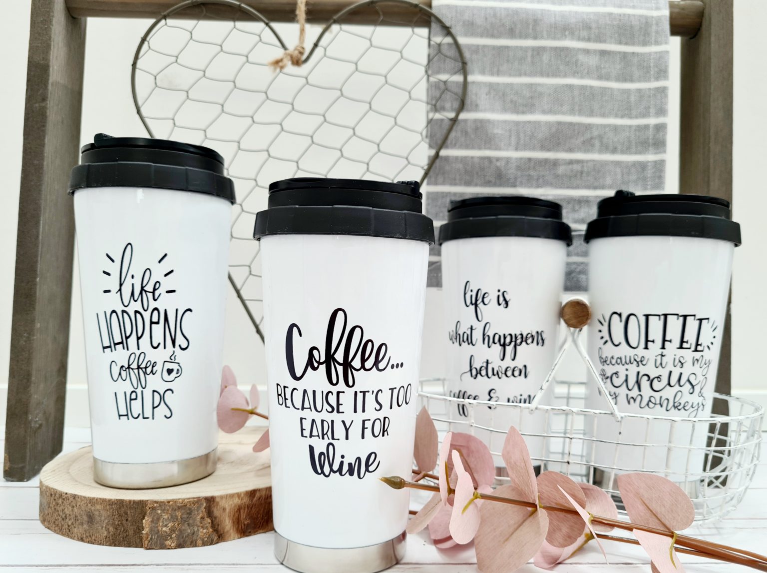 Thermobecher coffee to go Becher mit Spruch CoriBri Kreativwerkstatt